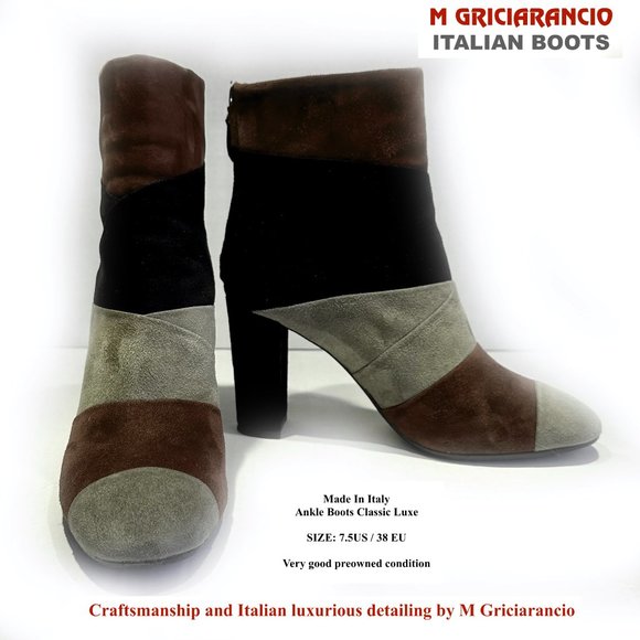 M GRICIARANCIO  ITALIAN BOOTS / SIZE: 7.5US / 38 EU /Made In Italy - Picture 6 of 10